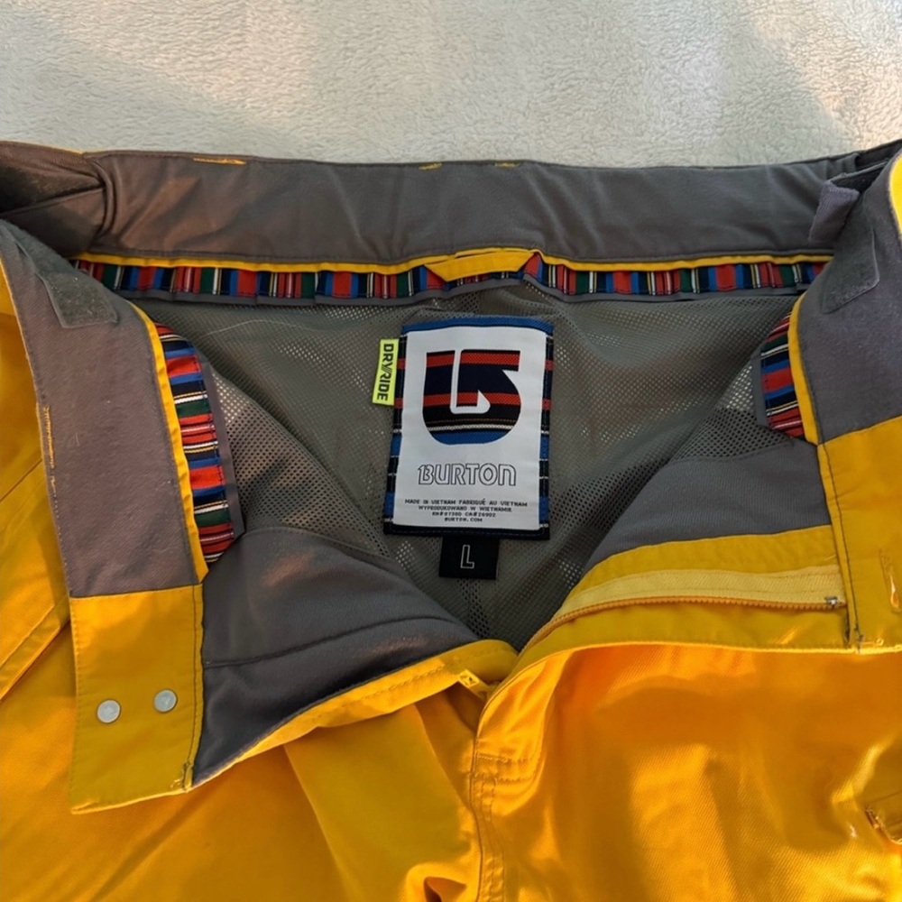 Burton Vibrant Yellow pants with Gray Lining